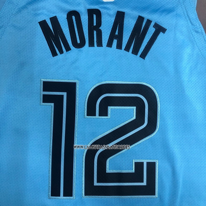Ja Morant NO 12 Camiseta Memphis Grizzlies Statement Autentico 2021-22 Azul